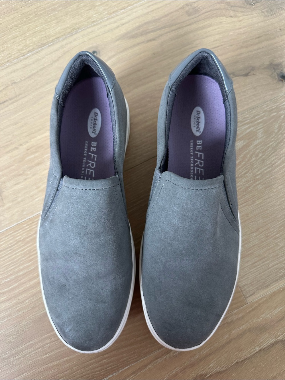 Dr Scholls White Gray Suede Platform Sneakers Loafers Shoes Women’s Size 6.5 - Picture 6 of 10